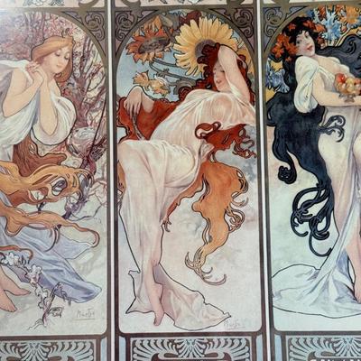 LOT 7L: Framed Print of "The Seasons" by Alphonse Mucha