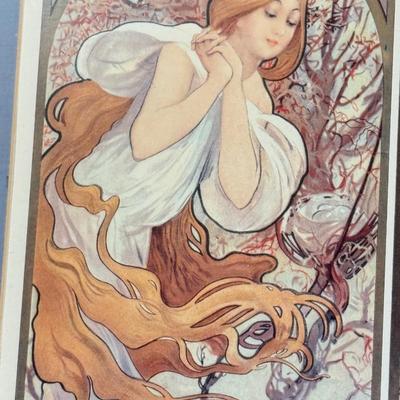 LOT 7L: Framed Print of "The Seasons" by Alphonse Mucha