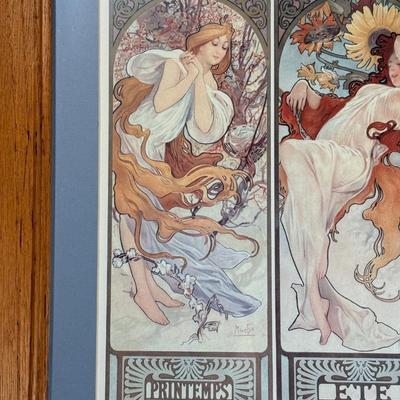 LOT 7L: Framed Print of "The Seasons" by Alphonse Mucha
