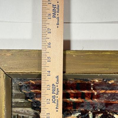 LOT 9L: Framed Painting on Tile based on painting by Frederick Hendrik KAEMMERER (1839-1902). "A baptism under the Directory in...