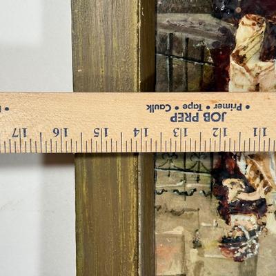 LOT 9L: Framed Painting on Tile based on painting by Frederick Hendrik KAEMMERER (1839-1902). "A baptism under the Directory in...