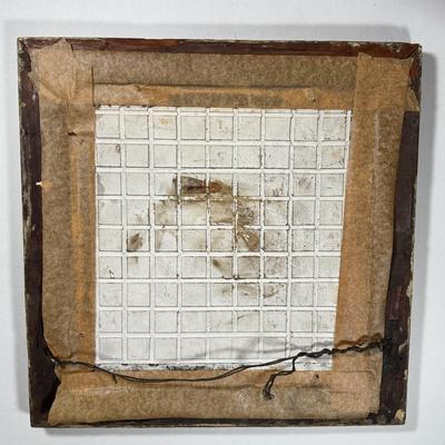 LOT 9L: Framed Painting on Tile based on painting by Frederick Hendrik KAEMMERER (1839-1902). "A baptism under the Directory in...