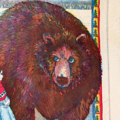 LOT 10L: Folk Art Print " Encounter" Framed, Matted Limited Edition 17/50