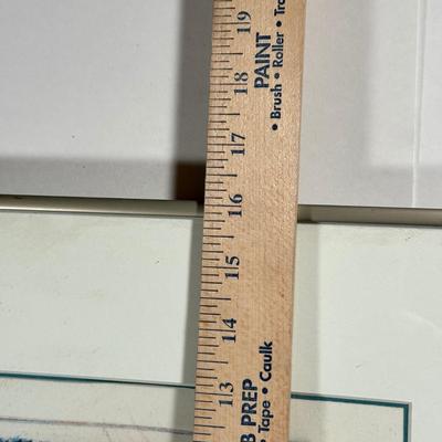 LOT 10L: Folk Art Print " Encounter" Framed, Matted Limited Edition 17/50