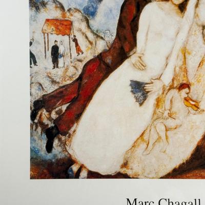 LOT 16L: Vintage Marc Chagall "Les fraticée de la Tour Eiffel" Framed Print