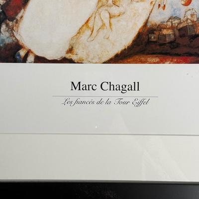 LOT 16L: Vintage Marc Chagall "Les fraticée de la Tour Eiffel" Framed Print