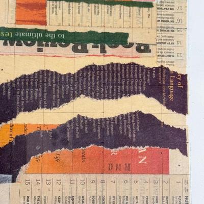 LOT 17L: Original Art Piece: "Downy Woodpecker" Collage by Deborah Meehan