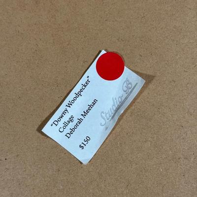 LOT 17L: Original Art Piece: "Downy Woodpecker" Collage by Deborah Meehan