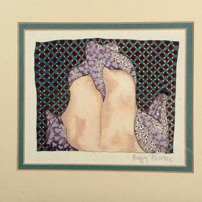 LOT 18L: 1915 Pansy Print & Signed Buffy Pawn Heeled Shoe Print