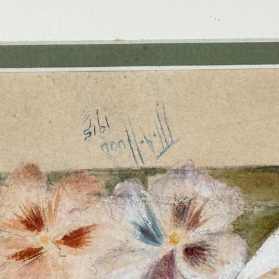 LOT 18L: 1915 Pansy Print & Signed Buffy Pawn Heeled Shoe Print