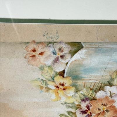 LOT 18L: 1915 Pansy Print & Signed Buffy Pawn Heeled Shoe Print