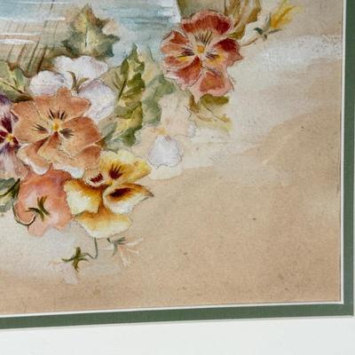 LOT 18L: 1915 Pansy Print & Signed Buffy Pawn Heeled Shoe Print