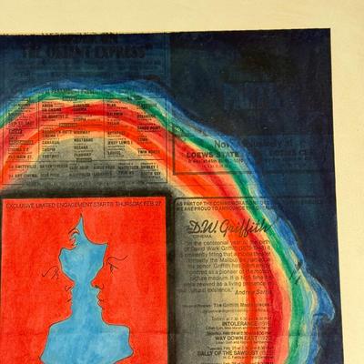 LOT 20L: Le Enfants Terribles Framed Collage / Mixed Media Piece