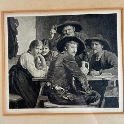 LOT 22L: Rebrandt van Rijn Three Heads of Women Print & German Print