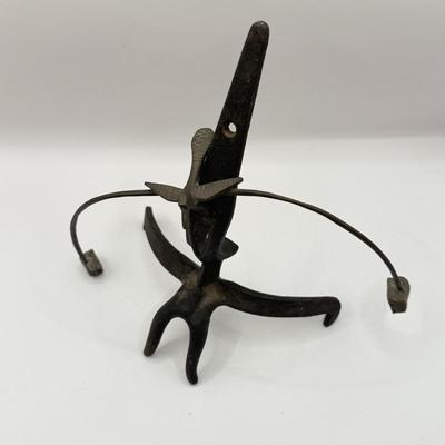 LOT 26L: Vintage Acro Hold-Tite Window Markers / Numbering Tacks, 1970s Cast Iron Bird Balancer & Vintage Cast Iron Lion