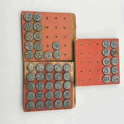 LOT 26L: Vintage Acro Hold-Tite Window Markers / Numbering Tacks, 1970s Cast Iron Bird Balancer & Vintage Cast Iron Lion