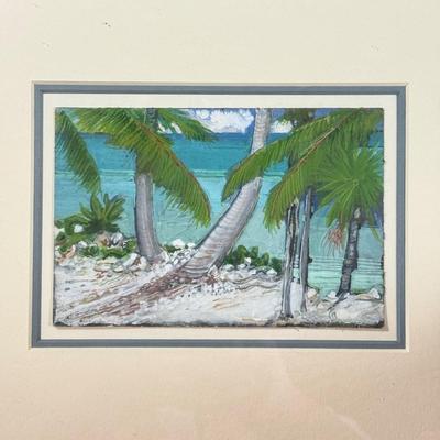 LOT 27LL #135/150 "Metamorphoses d'un rectangle dor" Signed Print & Palm Tree Painting