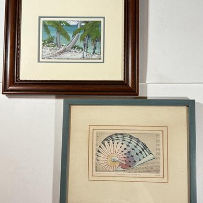 LOT 27LL #135/150 "Metamorphoses d'un rectangle dor" Signed Print & Palm Tree Painting