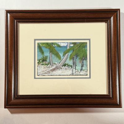 LOT 27LL #135/150 "Metamorphoses d'un rectangle dor" Signed Print & Palm Tree Painting