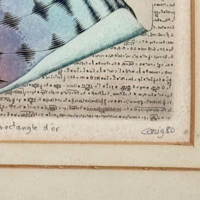 LOT 27LL #135/150 "Metamorphoses d'un rectangle dor" Signed Print & Palm Tree Painting