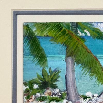 LOT 27LL #135/150 "Metamorphoses d'un rectangle dor" Signed Print & Palm Tree Painting