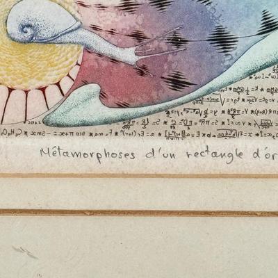 LOT 27LL #135/150 "Metamorphoses d'un rectangle dor" Signed Print & Palm Tree Painting