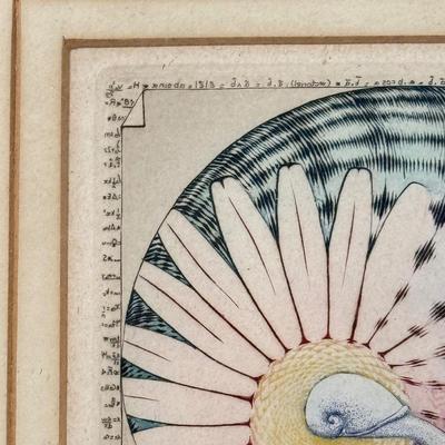 LOT 27LL #135/150 "Metamorphoses d'un rectangle dor" Signed Print & Palm Tree Painting