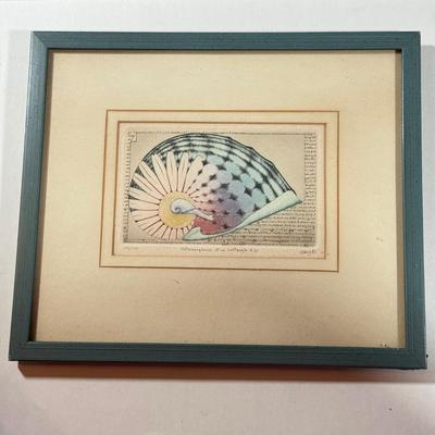 LOT 27LL #135/150 "Metamorphoses d'un rectangle dor" Signed Print & Palm Tree Painting