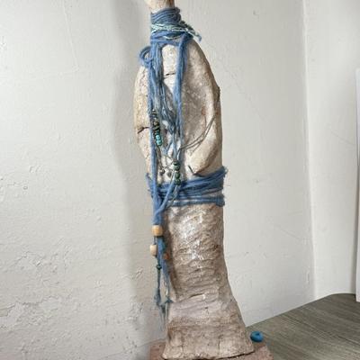 LOT 30L: 25.5” Hand Made Raw Stone Figure Statue