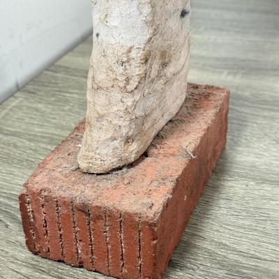 LOT 30L: 25.5” Hand Made Raw Stone Figure Statue