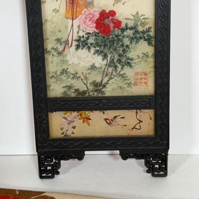 LOT 31Y: Japanese Carved Netsuke Geisha, Chinoiserie Porcelain Ginger Jar Lamp, Silk Obi, and More