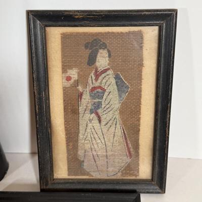 LOT 33Y: Framed Japanese Prints, 1983 Calendar, Parasol & More