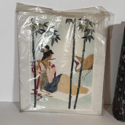 LOT 33Y: Framed Japanese Prints, 1983 Calendar, Parasol & More