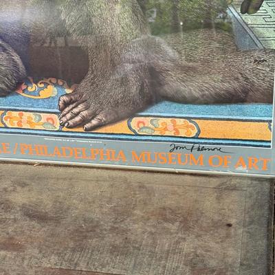 LOT 38L: Vintage Framed Tom Palmore Gorila Reclining Nude Philadelphia Museum of Art Poster