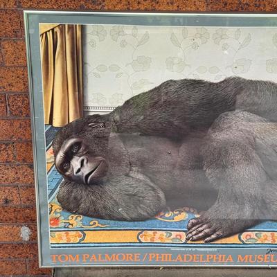 LOT 38L: Vintage Framed Tom Palmore Gorila Reclining Nude Philadelphia Museum of Art Poster
