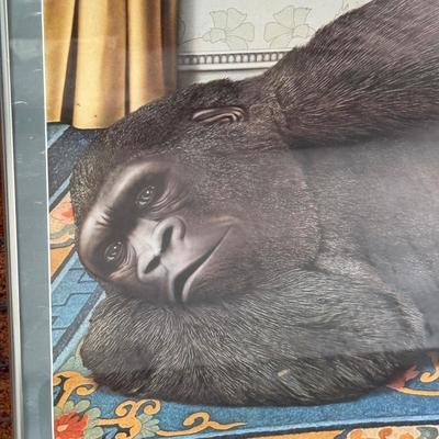 LOT 38L: Vintage Framed Tom Palmore Gorila Reclining Nude Philadelphia Museum of Art Poster