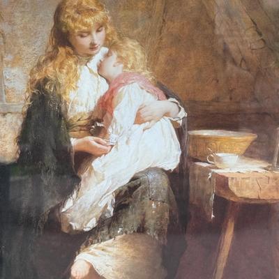 LOT 40L: The Orphans Framed Print by George Elgar Hicks