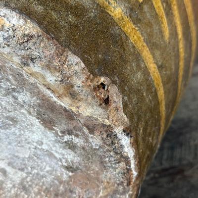 LOT 42L:Vintage Chinese Egg Pot Dragon Motif Jardiniere Planter ( 17 Inch Large)