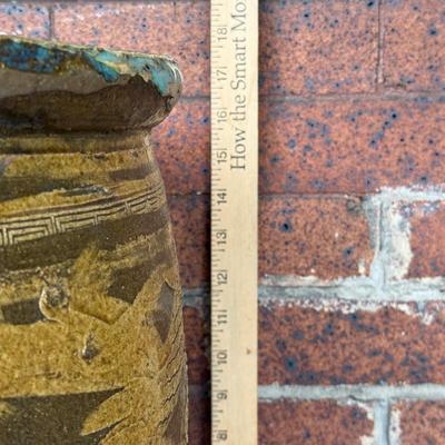 LOT 42L:Vintage Chinese Egg Pot Dragon Motif Jardiniere Planter ( 17 Inch Large)