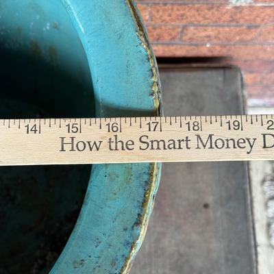 LOT 42L:Vintage Chinese Egg Pot Dragon Motif Jardiniere Planter ( 17 Inch Large)