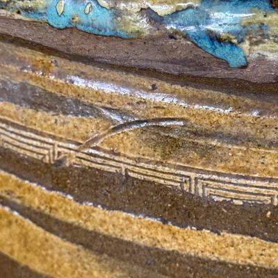 LOT 42L:Vintage Chinese Egg Pot Dragon Motif Jardiniere Planter ( 17 Inch Large)