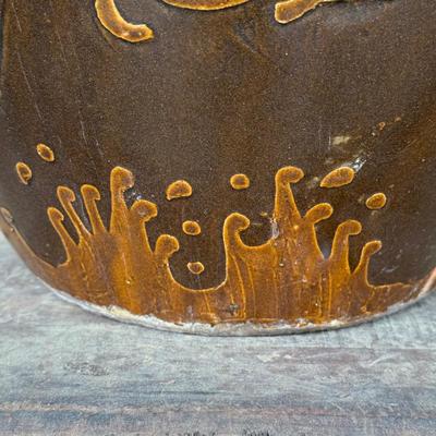 LOT 43L: Antique Chinese Egg Pot Jardiniere Dragon Motif (17 Inches Large)