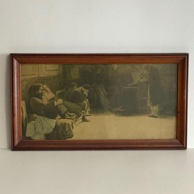 LOT 47X: Antique Wood Framed Beethoven Sonata Framed Print