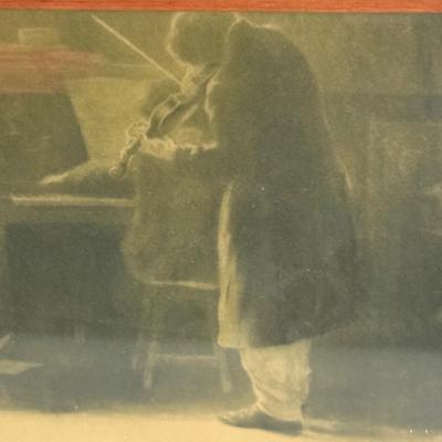 LOT 47X: Antique Wood Framed Beethoven Sonata Framed Print