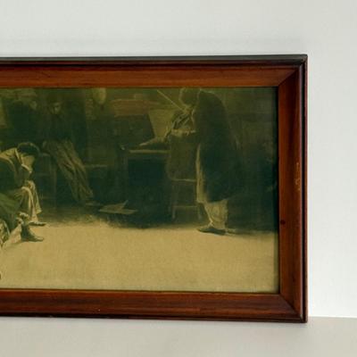 LOT 47X: Antique Wood Framed Beethoven Sonata Framed Print