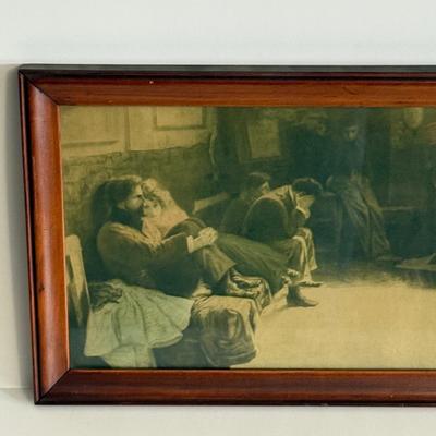 LOT 47X: Antique Wood Framed Beethoven Sonata Framed Print