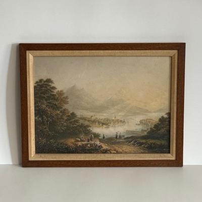 LOT 48X: "Lake Lucerne, Switzerland" by George Baxter Framed Color Print