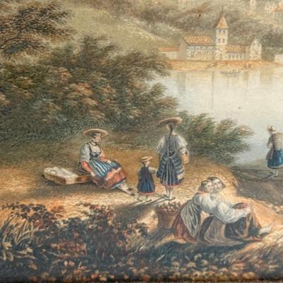 LOT 48X: "Lake Lucerne, Switzerland" by George Baxter Framed Color Print