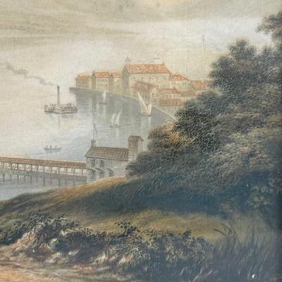 LOT 48X: "Lake Lucerne, Switzerland" by George Baxter Framed Color Print