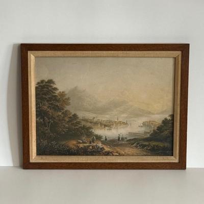 LOT 48X: "Lake Lucerne, Switzerland" by George Baxter Framed Color Print